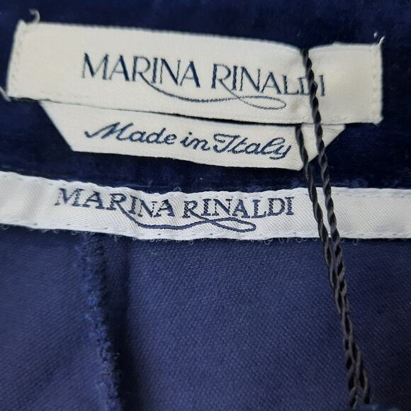 Marina Rinaldi Chump velvet velour trouser pants Made in Italy size 10 NWT - Picture 5 of 16